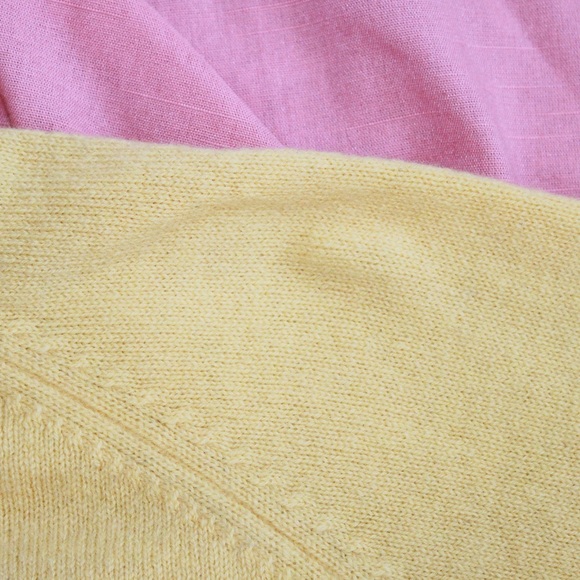 VTG 80s/90s Pringle Sports Yellow Wool Crew Neck Sweater - Picture 9 of 10